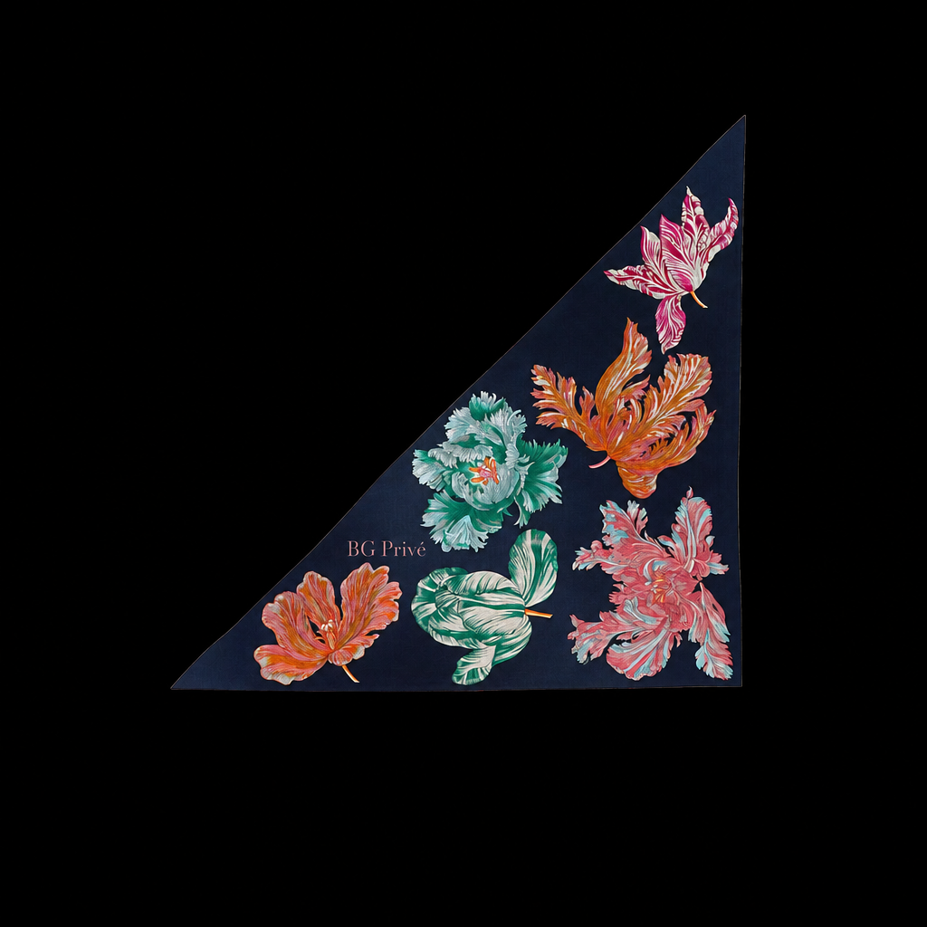 Tulipomanie Triangle Scarf Navy For Women H363964S 02