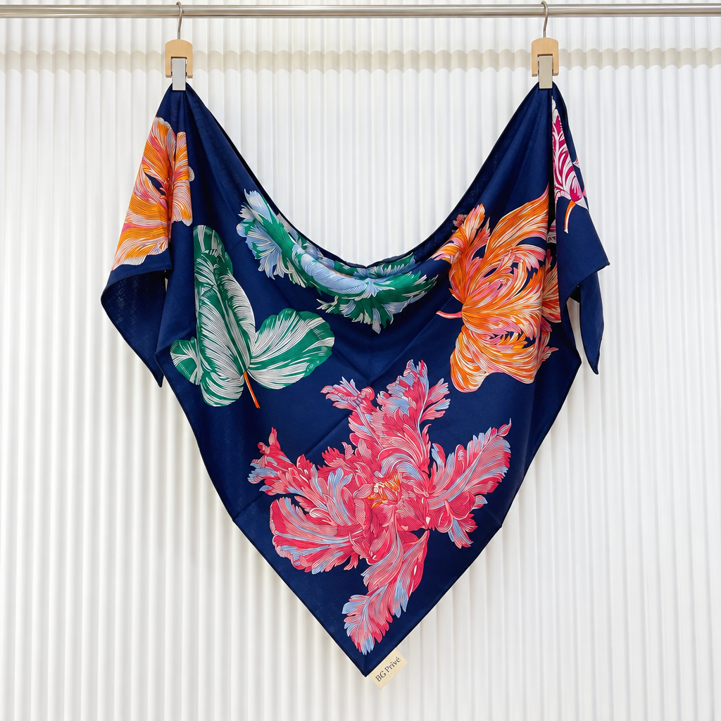 Tulipomanie Triangle Scarf Navy For Women H363964S 02
