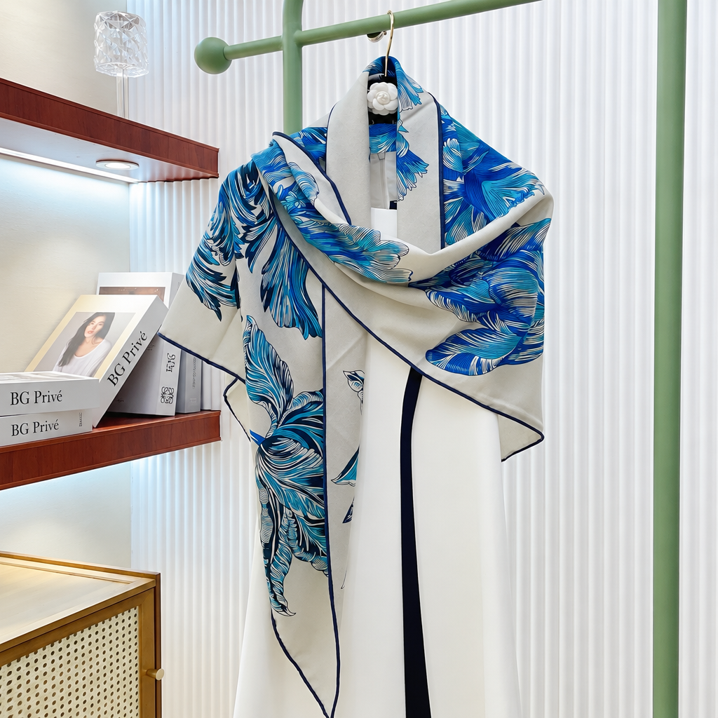 Tulipomanie Triangle Scarf Bleu Electrique For Women