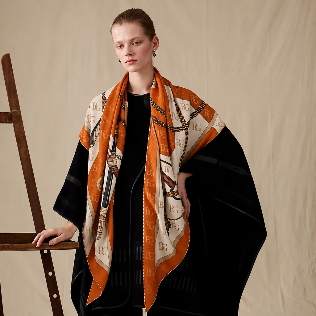 Clic-Clac Triangle Scarf Orange Cuit For Women H361662S 03