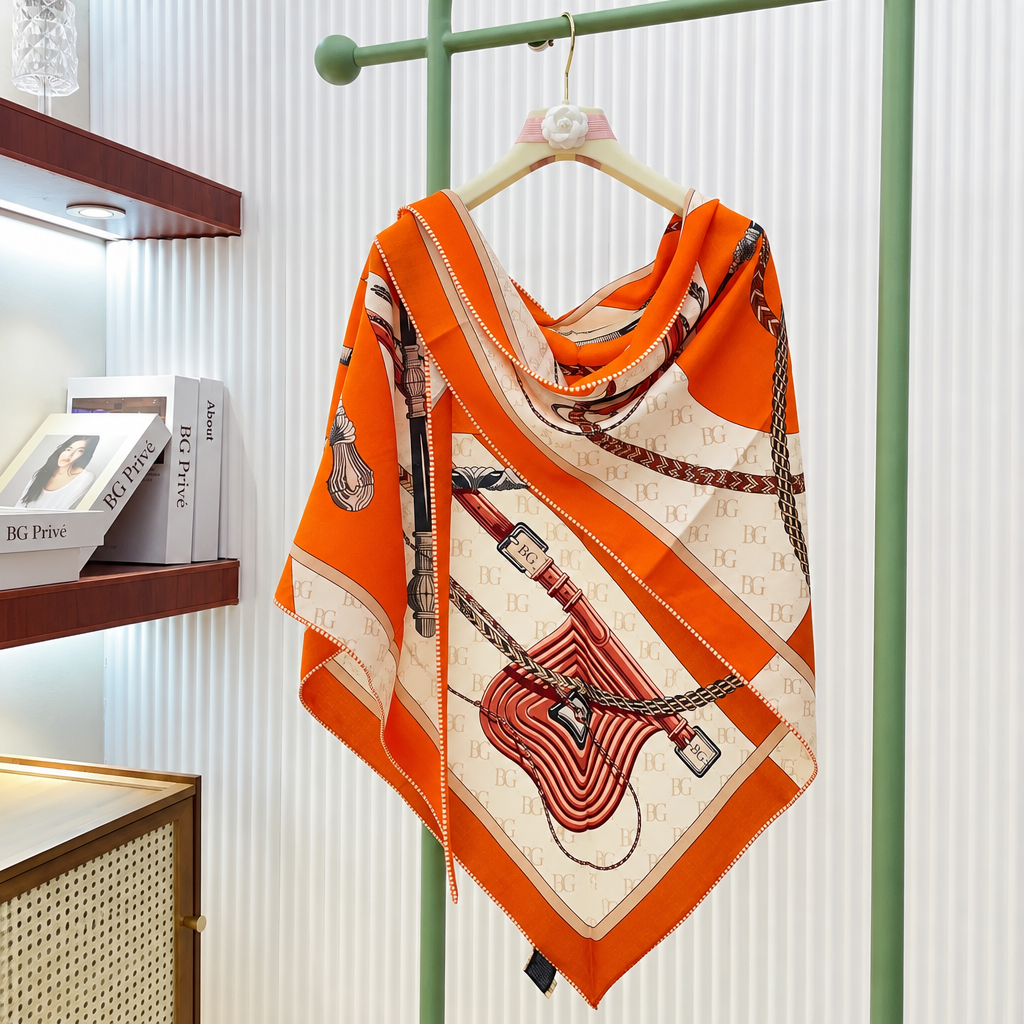Clic-Clac Triangle Scarf Orange Cuit For Women H361662S 03