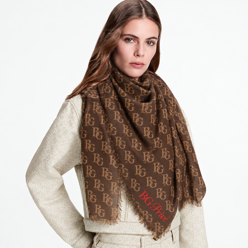 Safari Stole 72.8in/ 185cm Brown For Women M98151