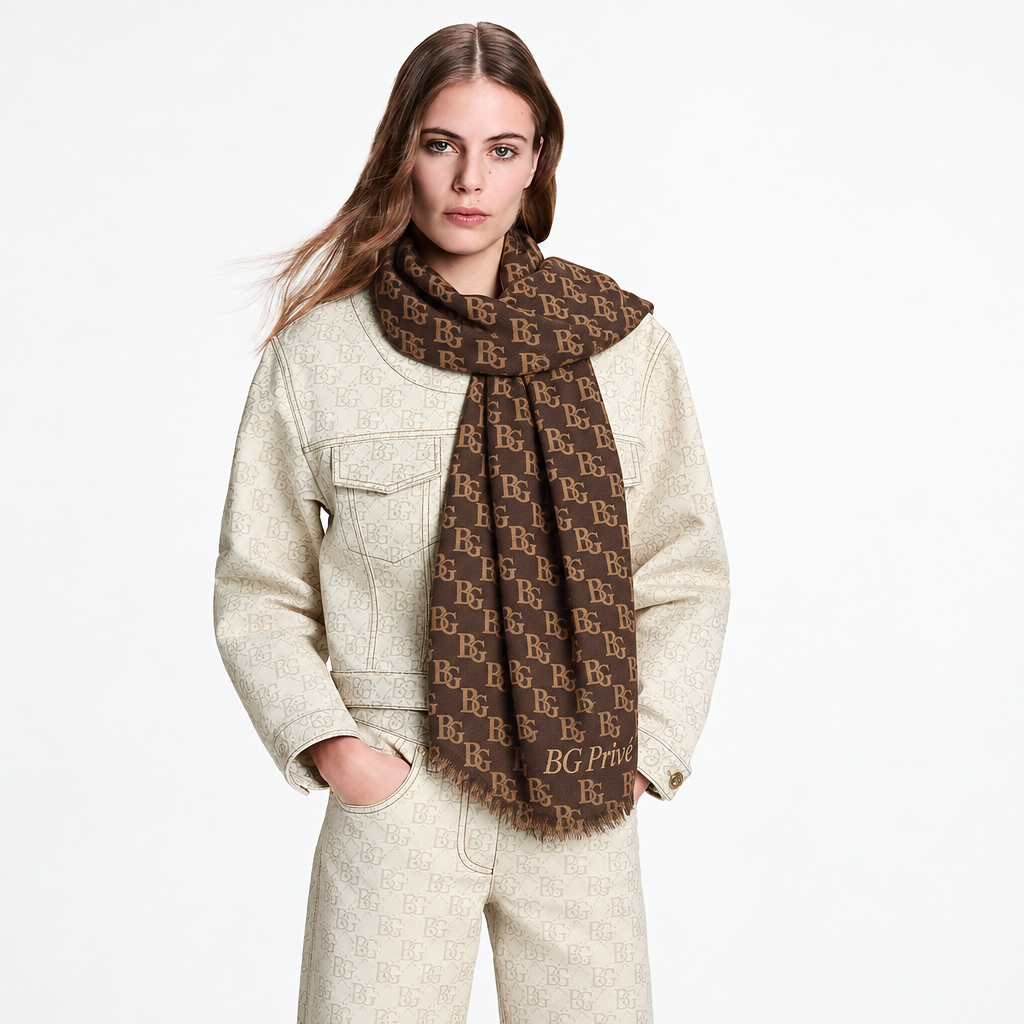 Safari Stole 72.8in/ 185cm Brown For Women M98151