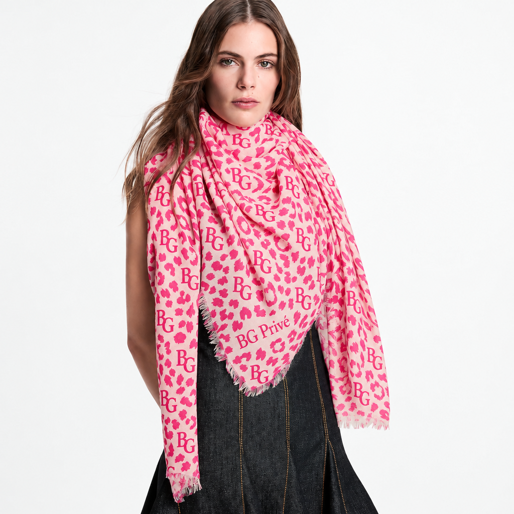 Safari Stole For Women 72.8in/ 185cm Fuchsia M98154