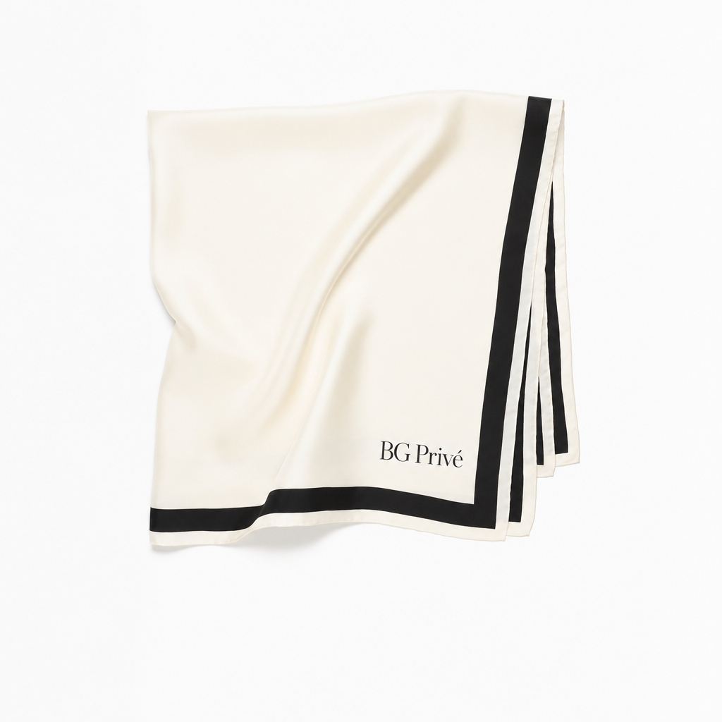 Square Scarf Ecru/ Black For Women AAB938-B24346-UA149