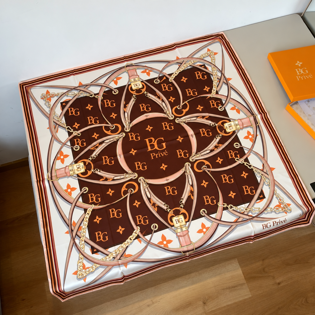Ultimate Monogram Square 90 Scarf Brown For Women 35.4in/90cm M77639