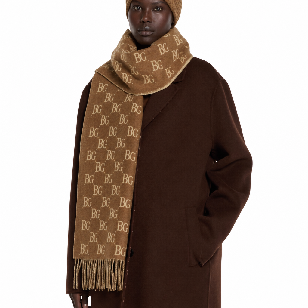 Scarf Brown And Beige 74.8in/190cm ‎812317 3GAC0 2379