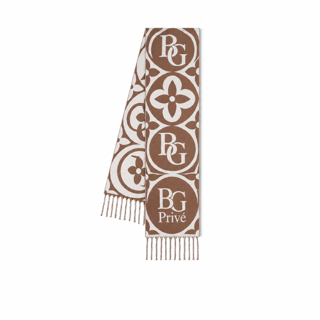 Medallion Scarf Brown 92.5in/235cm M94853