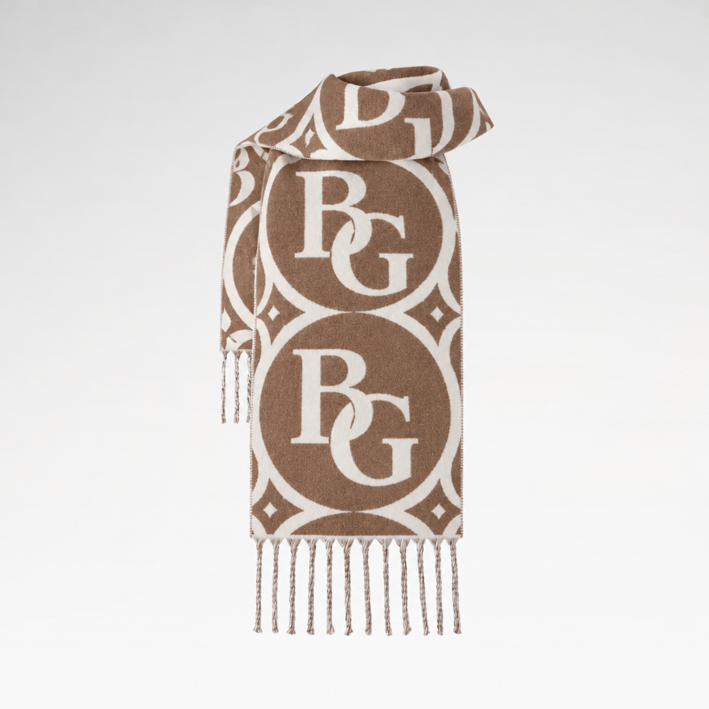 Medallion Scarf Brown 92.5in/235cm M94853