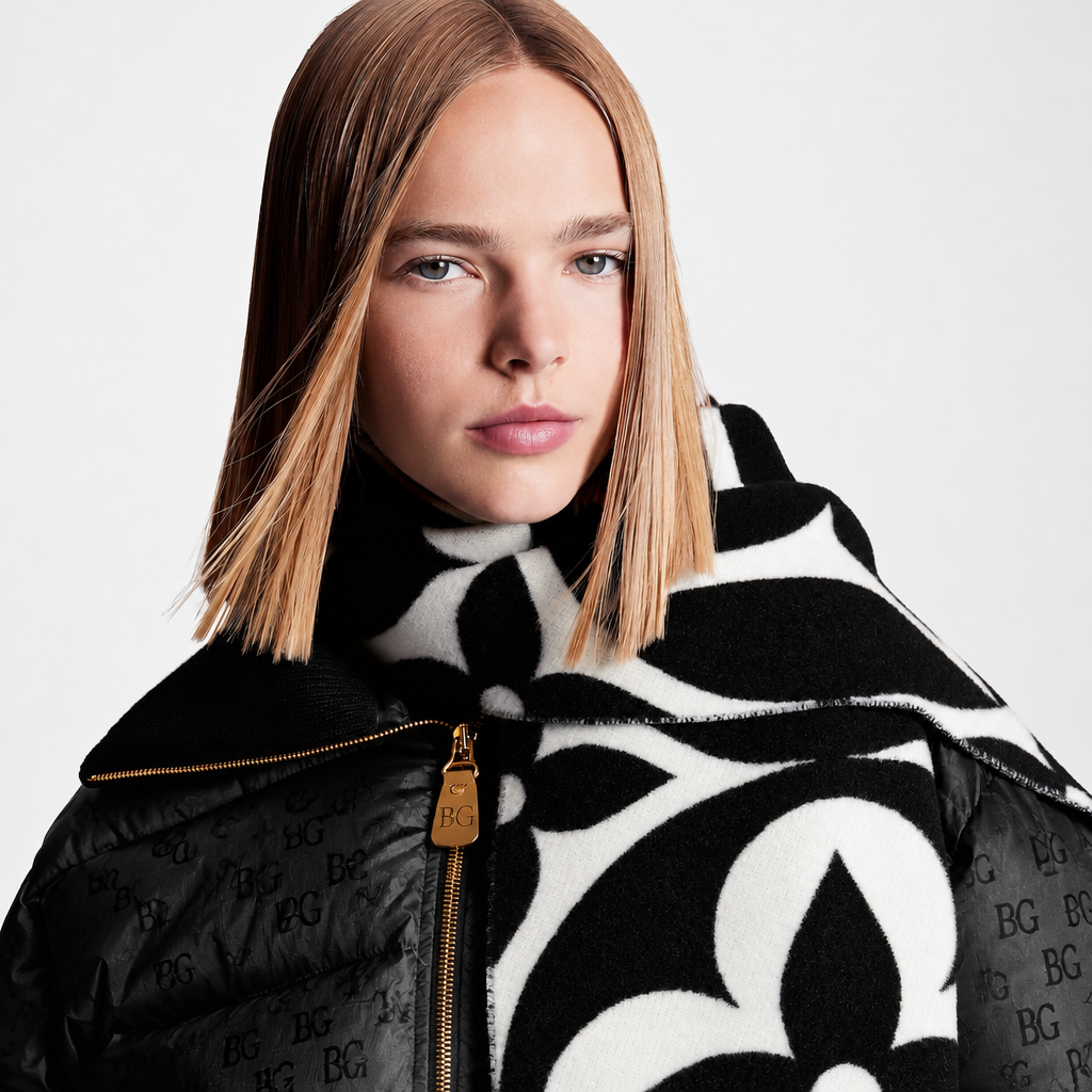 Medallion Scarf Black 92.5in/235cm M79212