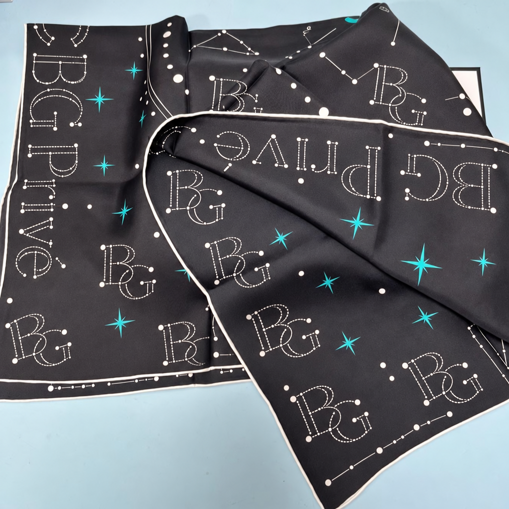 25C Coco Square Scarf Black For Women 35.4in/90cm