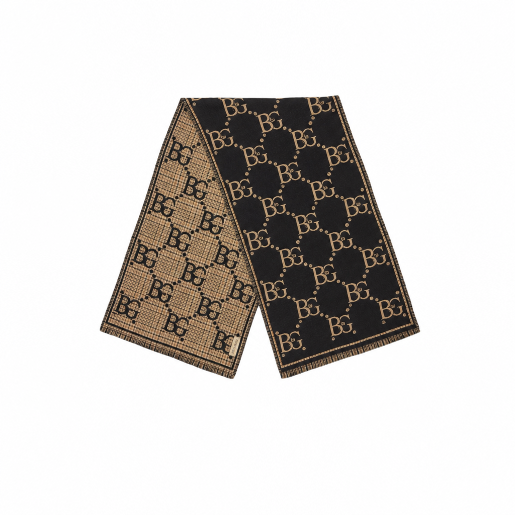 Check Scarf Black And Beige 70.8in/180cm ‎660025 4G386 1079