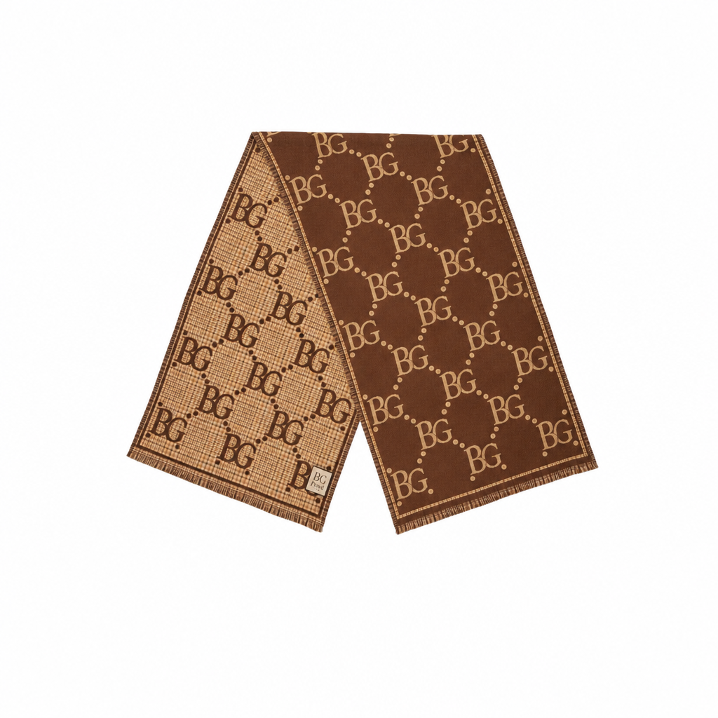 Scarf Brown And Beige 71in/180cm ‎660025 4G386 2579