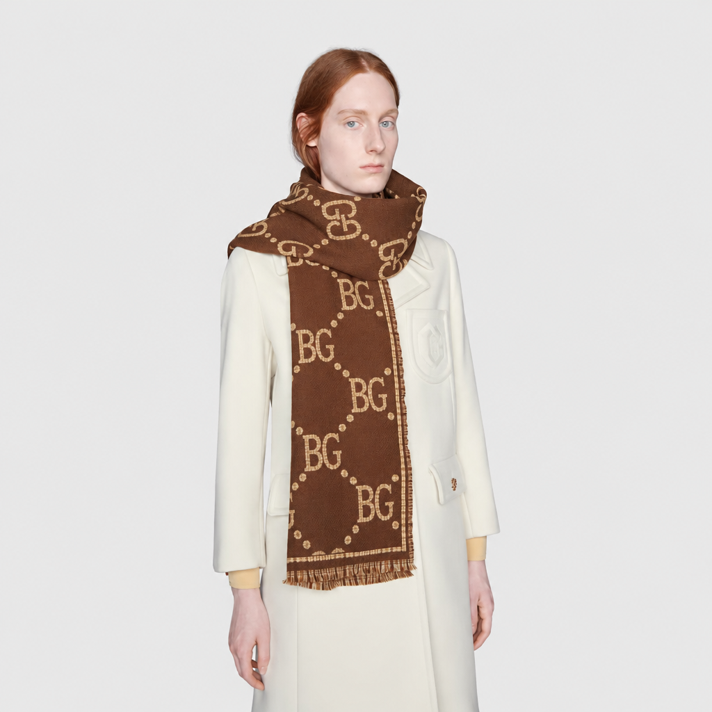 Scarf Brown And Beige 71in/180cm ‎660025 4G386 2579