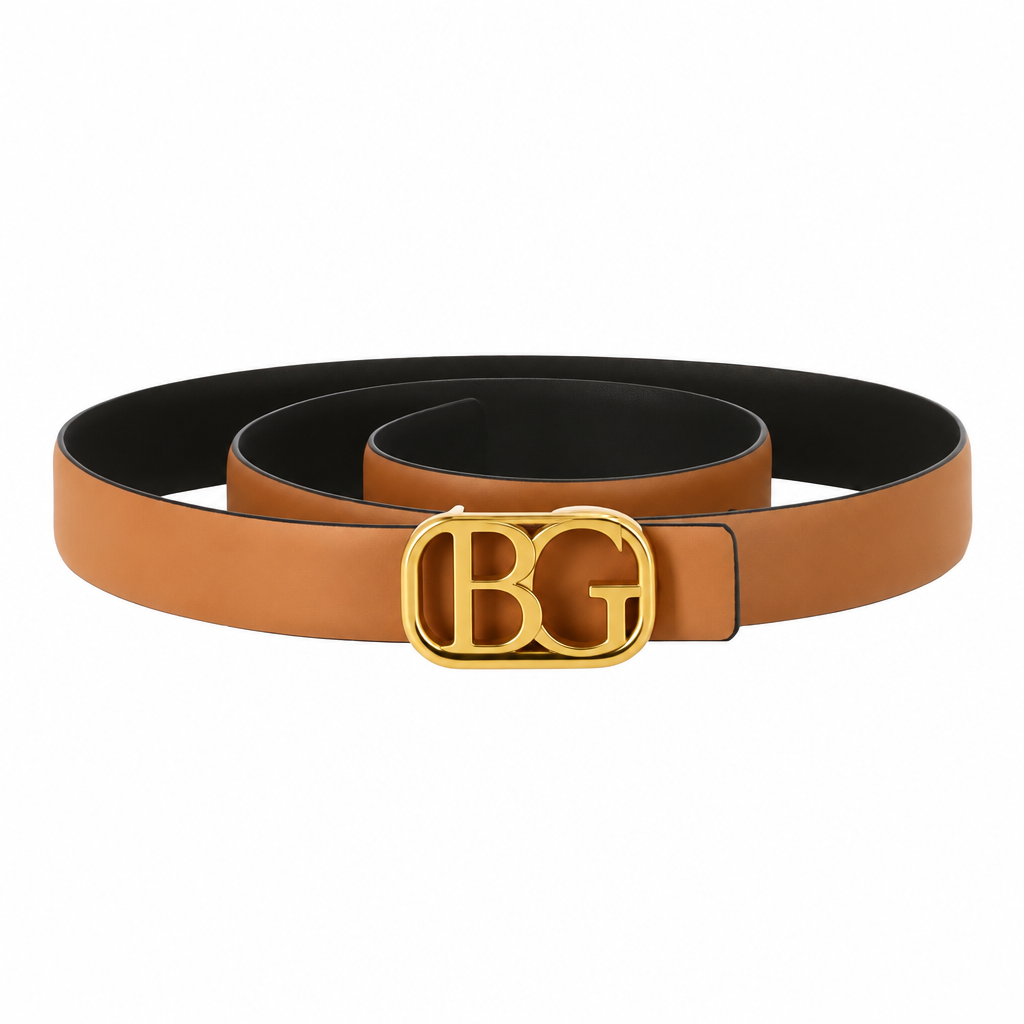 Garavani VLogo Signature Reversible Leather Belt – Saddle Brown/Black, 40 mm