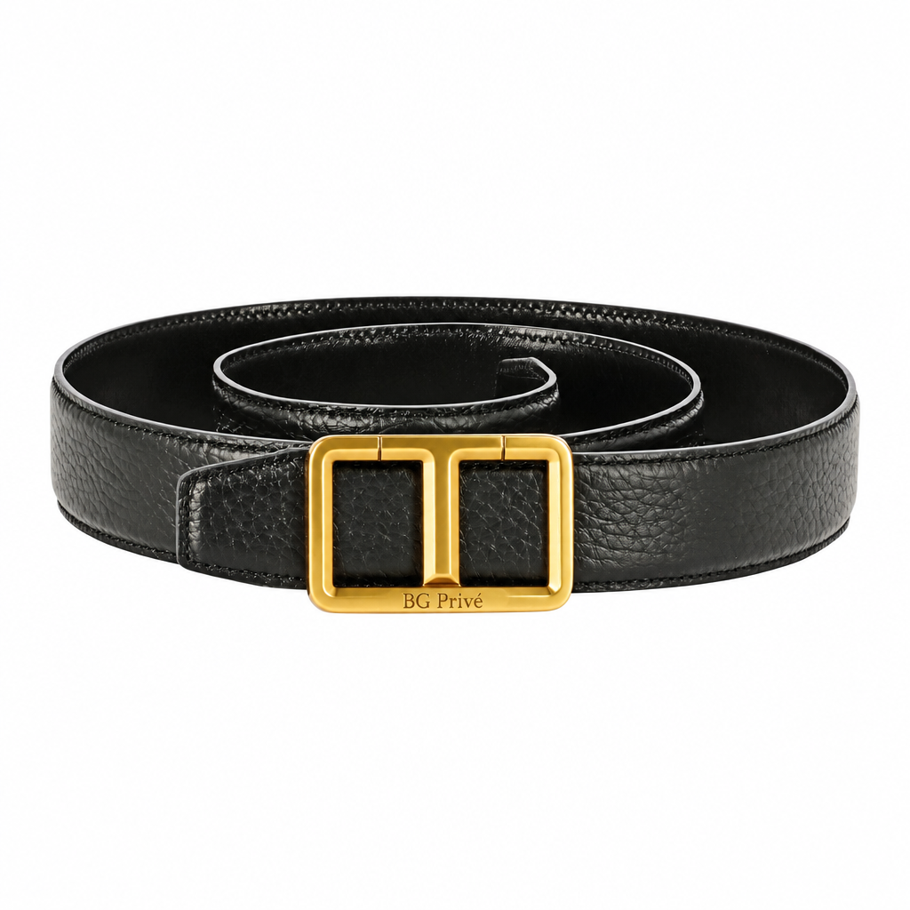 Shiny Printed Goat Stadium T Belt 30 mm in Black
