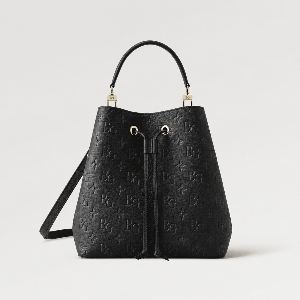 NeoNoe MM Black Monogram Empreinte Bucket Bag