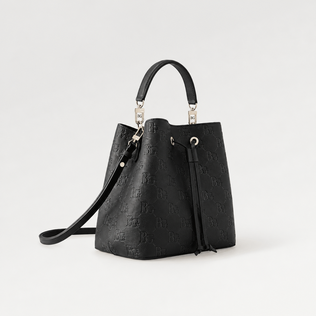 NeoNoe MM Black Monogram Empreinte Bucket Bag