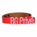 Logo Belt – Letter Logo Leather Belt in Red and Pink
