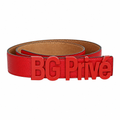 Logo Belt with Tonal Red Letter Buckle