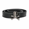 Philipp Plein Skull Belt in Black/Nickel Leather