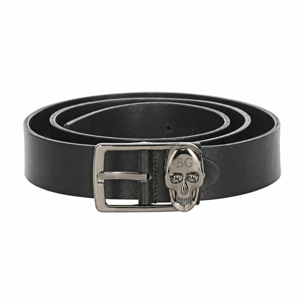Philipp Plein Skull-Buckle Leather Belt