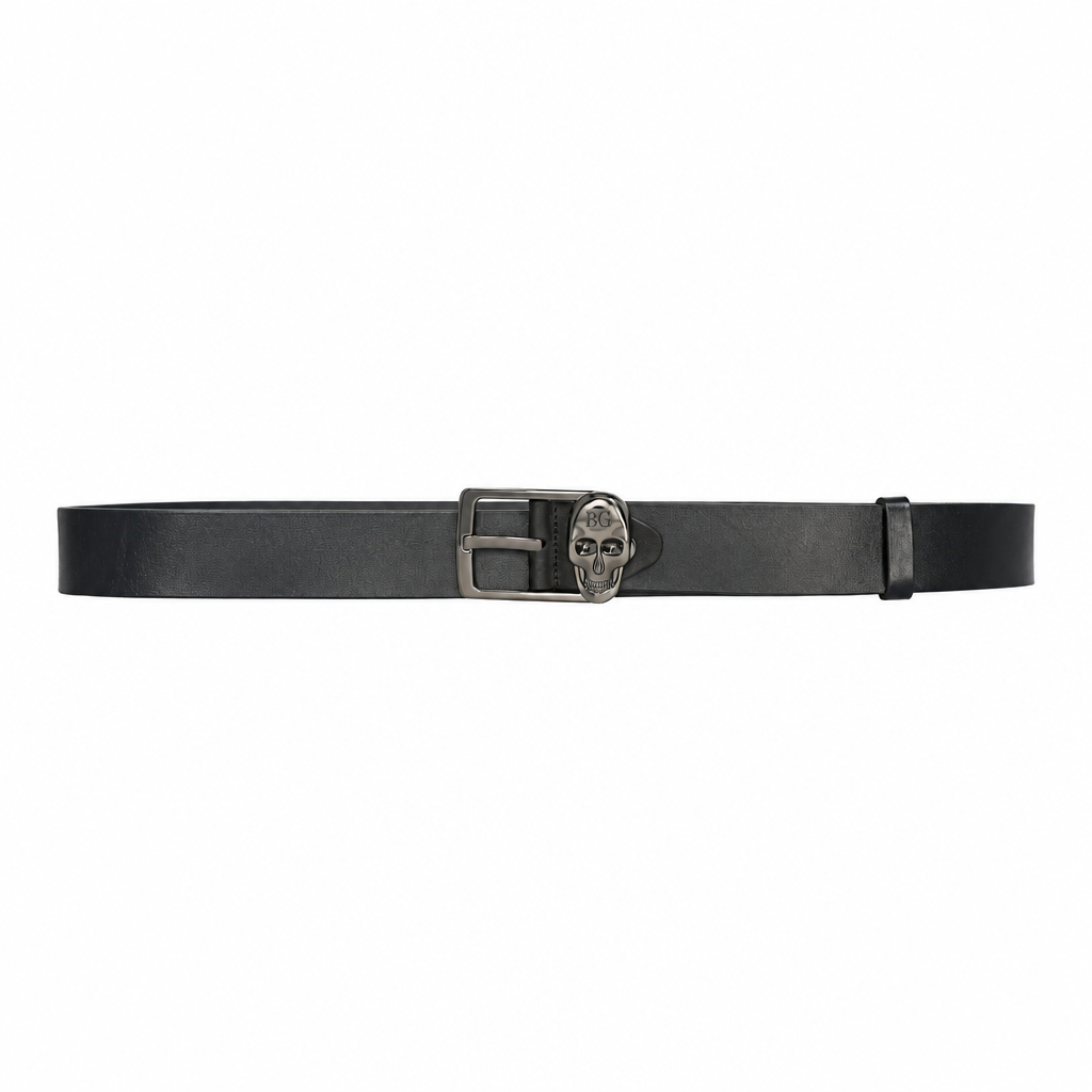 Philipp Plein Skull-Buckle Leather Belt