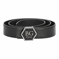 Philipp Plein Hexagon Belt in Black Calf Leather