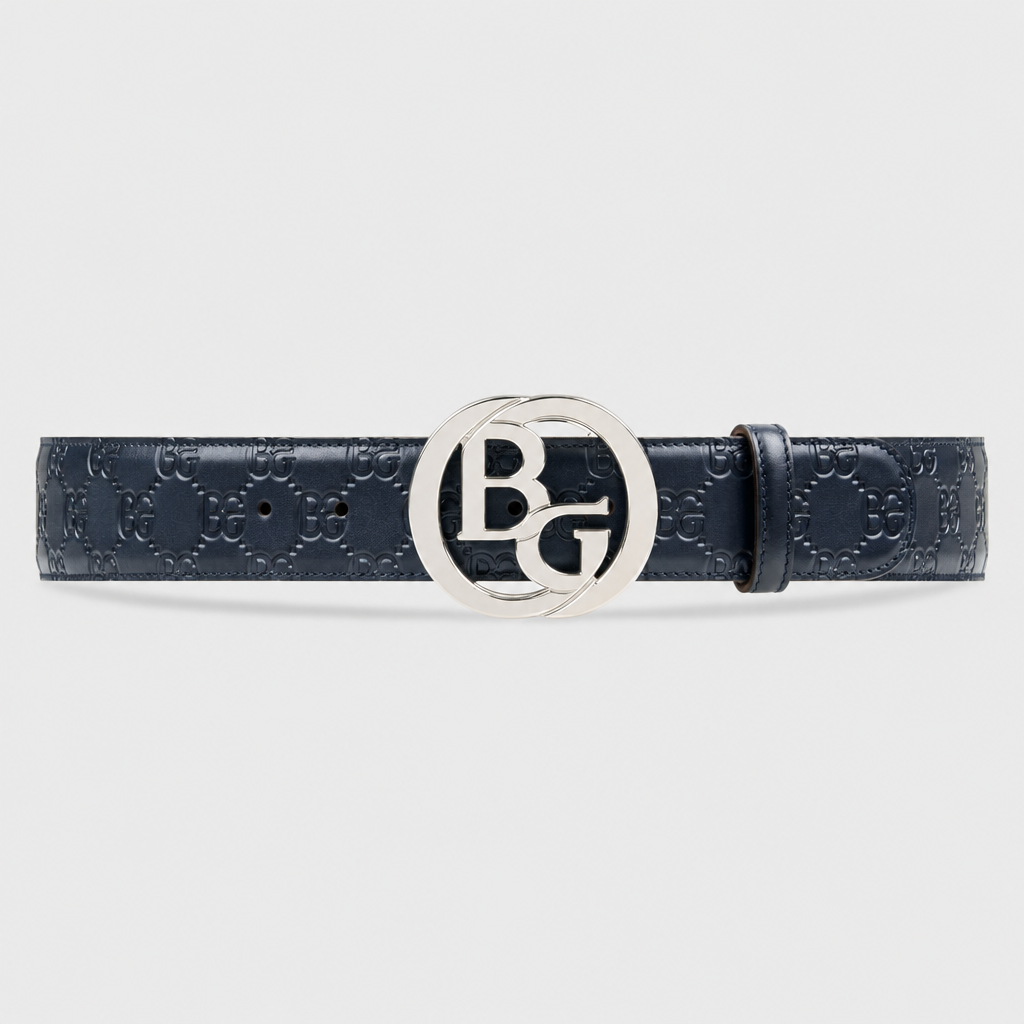 Guccissima Interlocking G 40mm Belt in Navy Blue