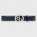 Guccissima Interlocking G 40mm Belt in Navy Blue