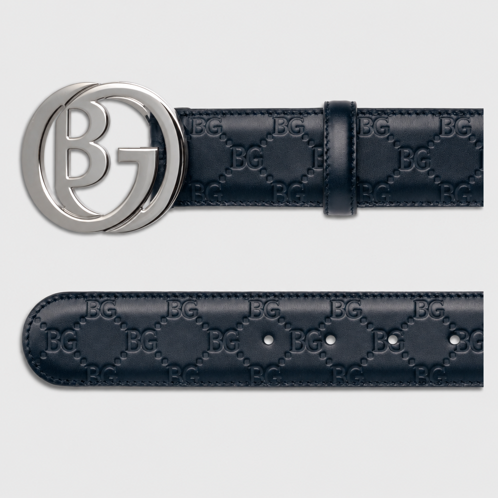Guccissima Interlocking G 40mm Belt in Navy Blue