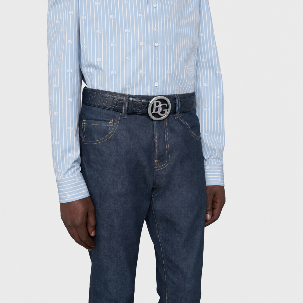 Guccissima Interlocking G 40mm Belt in Navy Blue