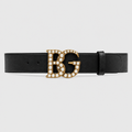 Marmont Belt with Pearl-Effect Double G Buckle