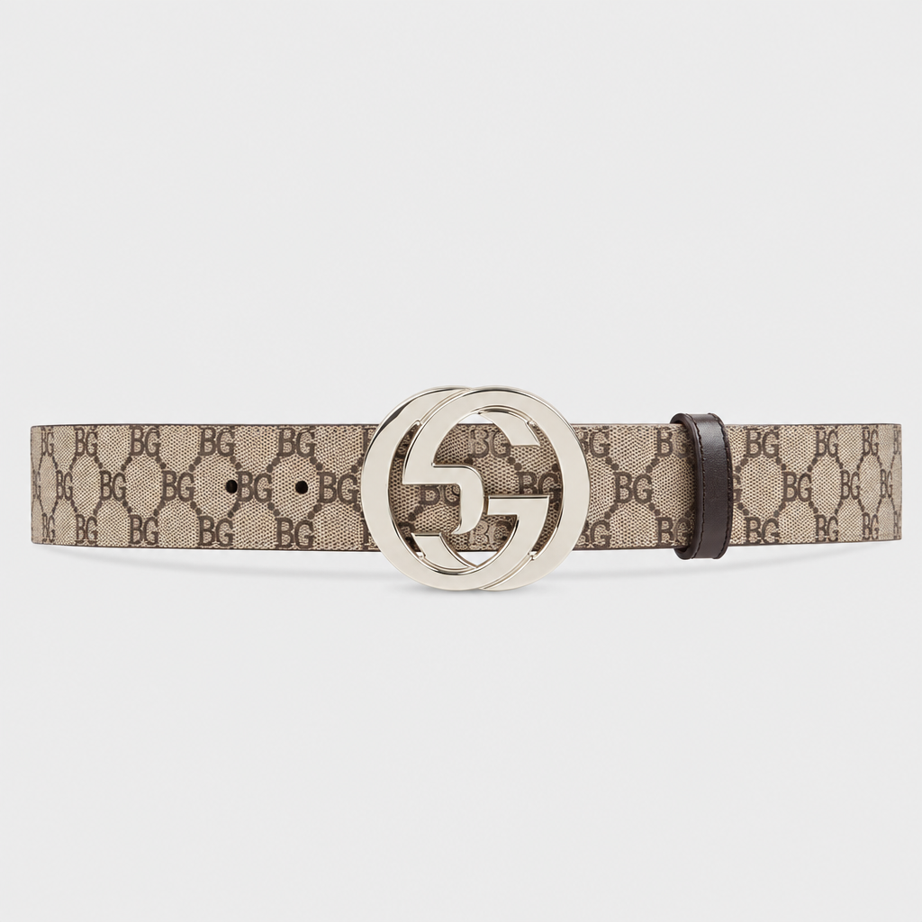 Belt with Interlocking G Buckle in Canvas