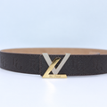 Initiales Belt – Brown Monogram-Embossed Buckle