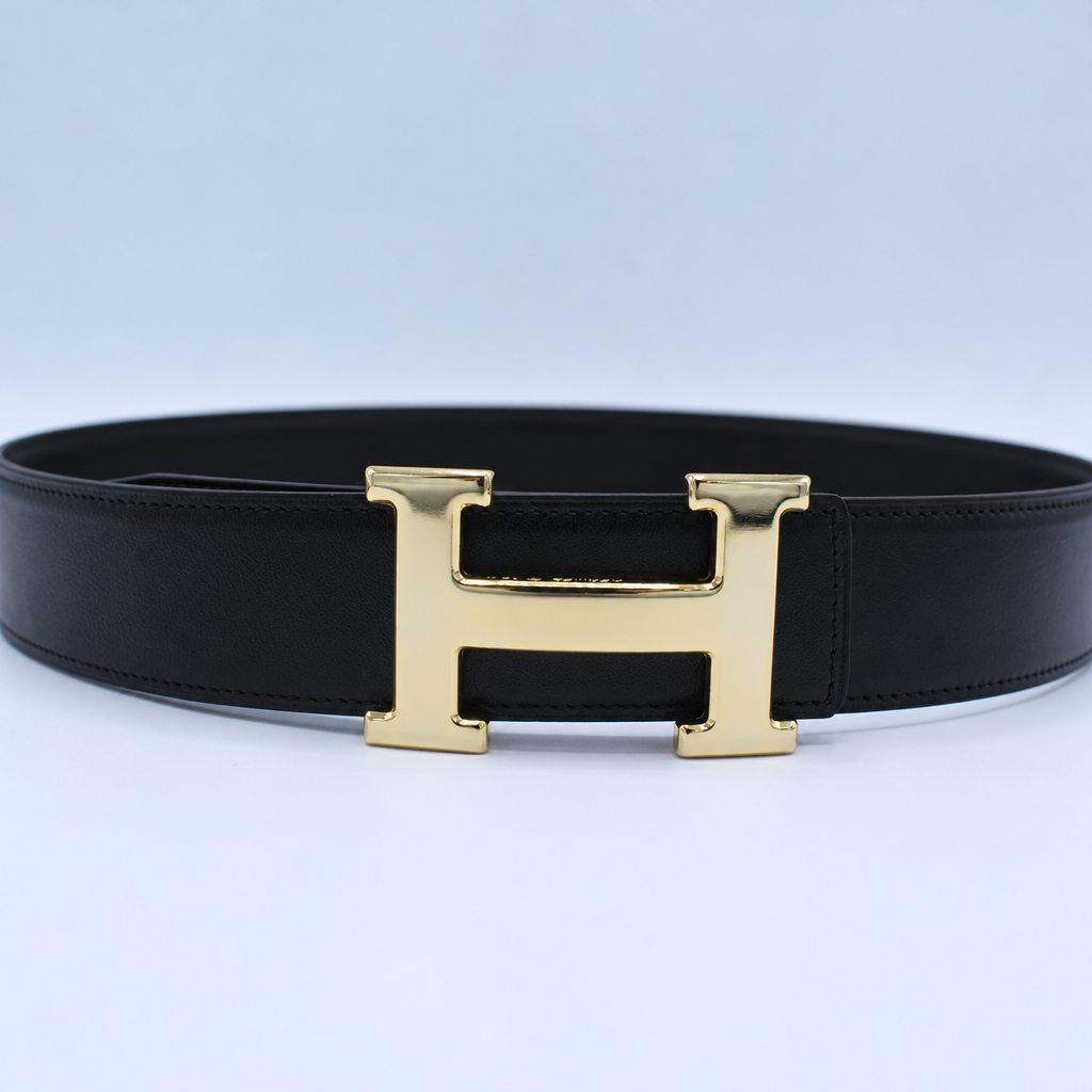 H Belt Reversible Black and Dark Brown, Size 90