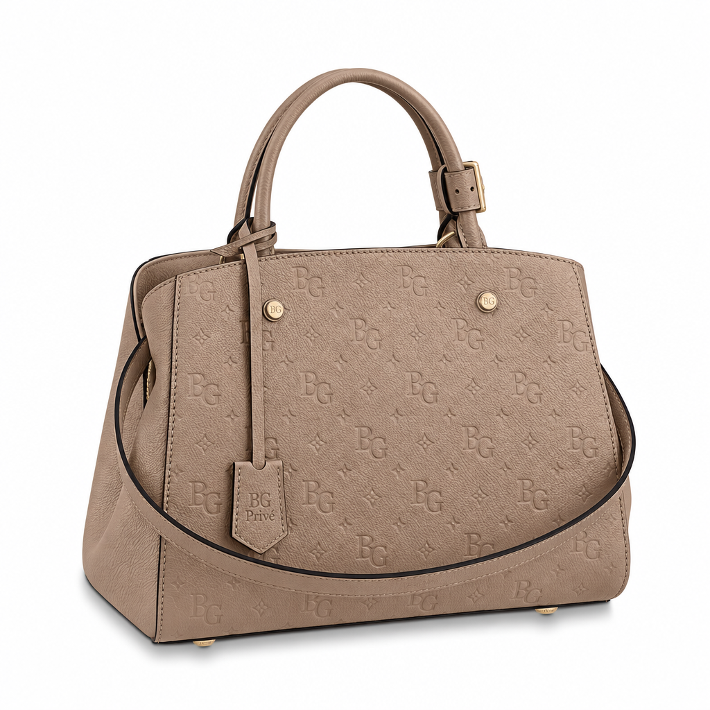 Montaigne MM Etoupe Monogram Empreinte Leather Bag