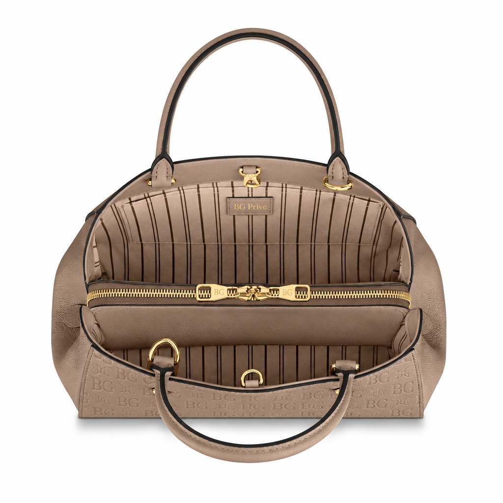 Montaigne MM Etoupe Monogram Empreinte Leather Bag