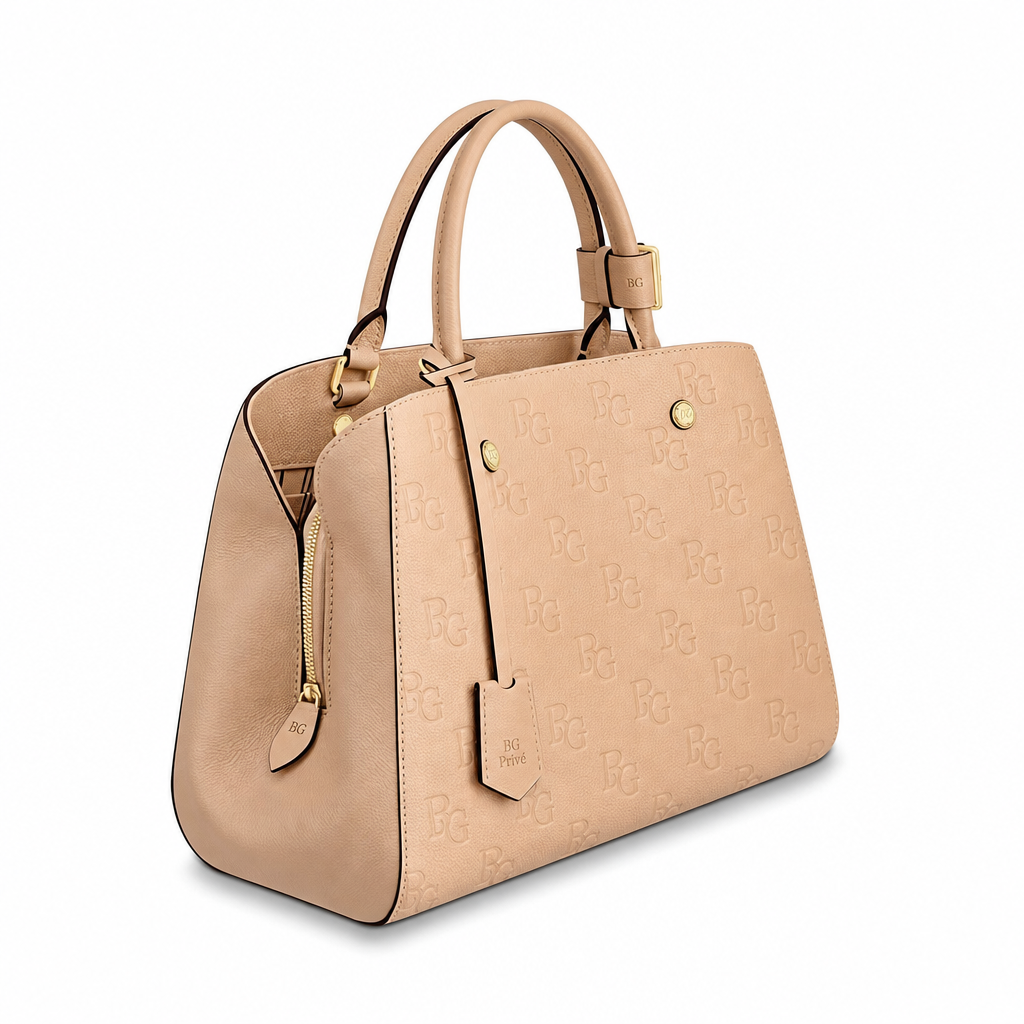 Montaigne MM Beige Rose Monogram Empreinte Leather