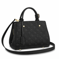Montaigne MM in Monogram Empreinte Leather, Noir