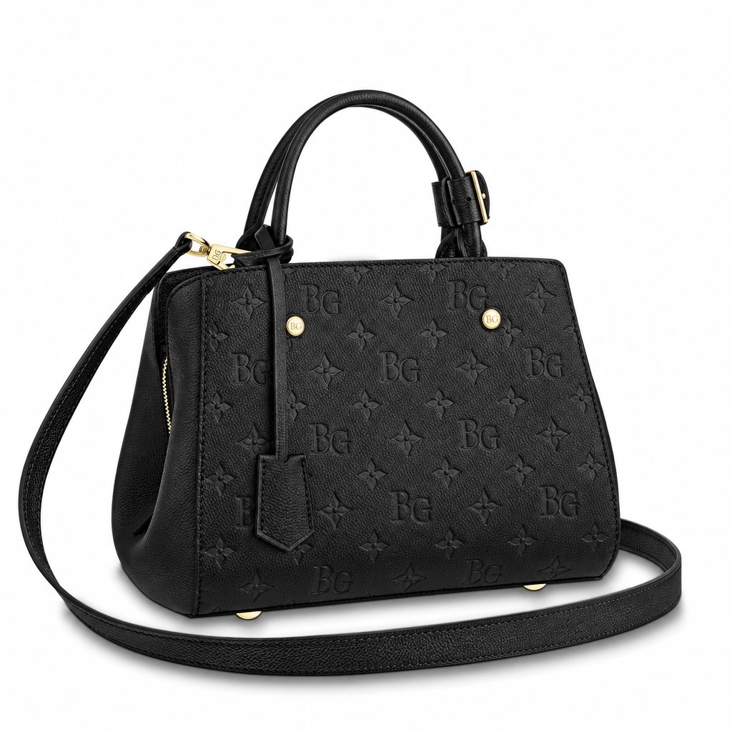Montaigne MM in Monogram Empreinte Leather, Noir