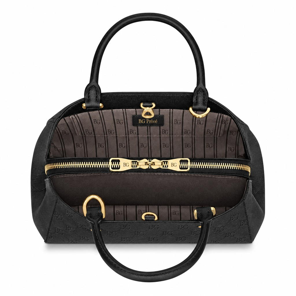 Montaigne MM in Monogram Empreinte Leather, Noir
