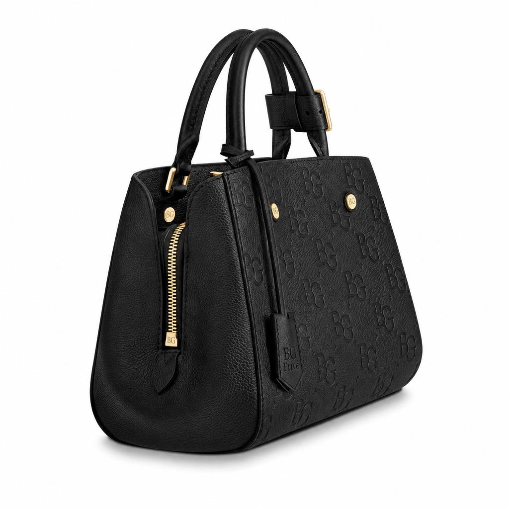 Montaigne MM in Monogram Empreinte Leather, Noir