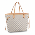 Neverfull MM in Damier Azur with Rose Ballerine Lining