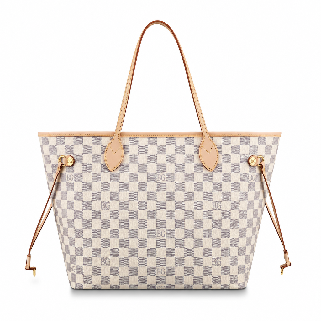 Neverfull MM in Damier Azur with Rose Ballerine Lining