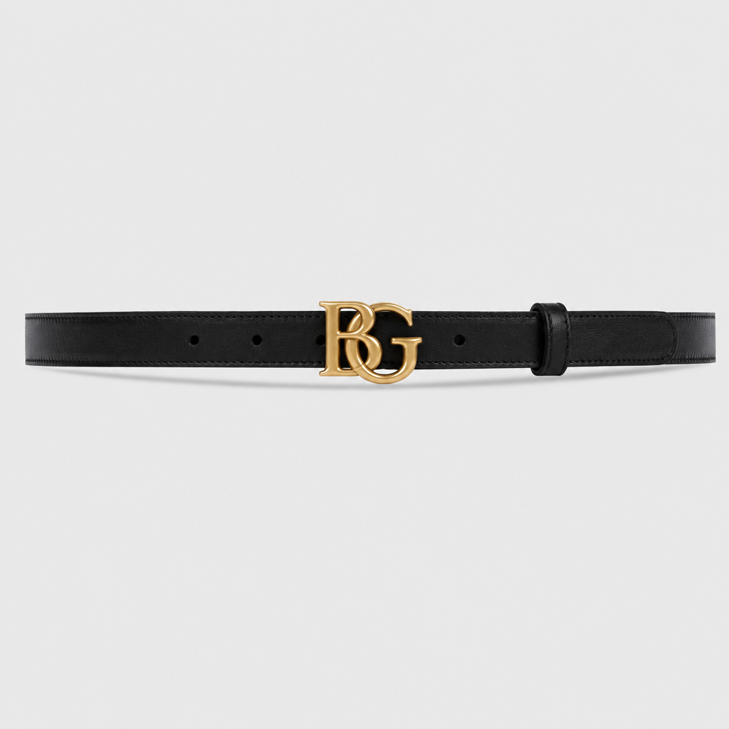 Marmont Thin Black Leather Belt