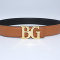 H Belt Reversible Black and Brown Leather Belt