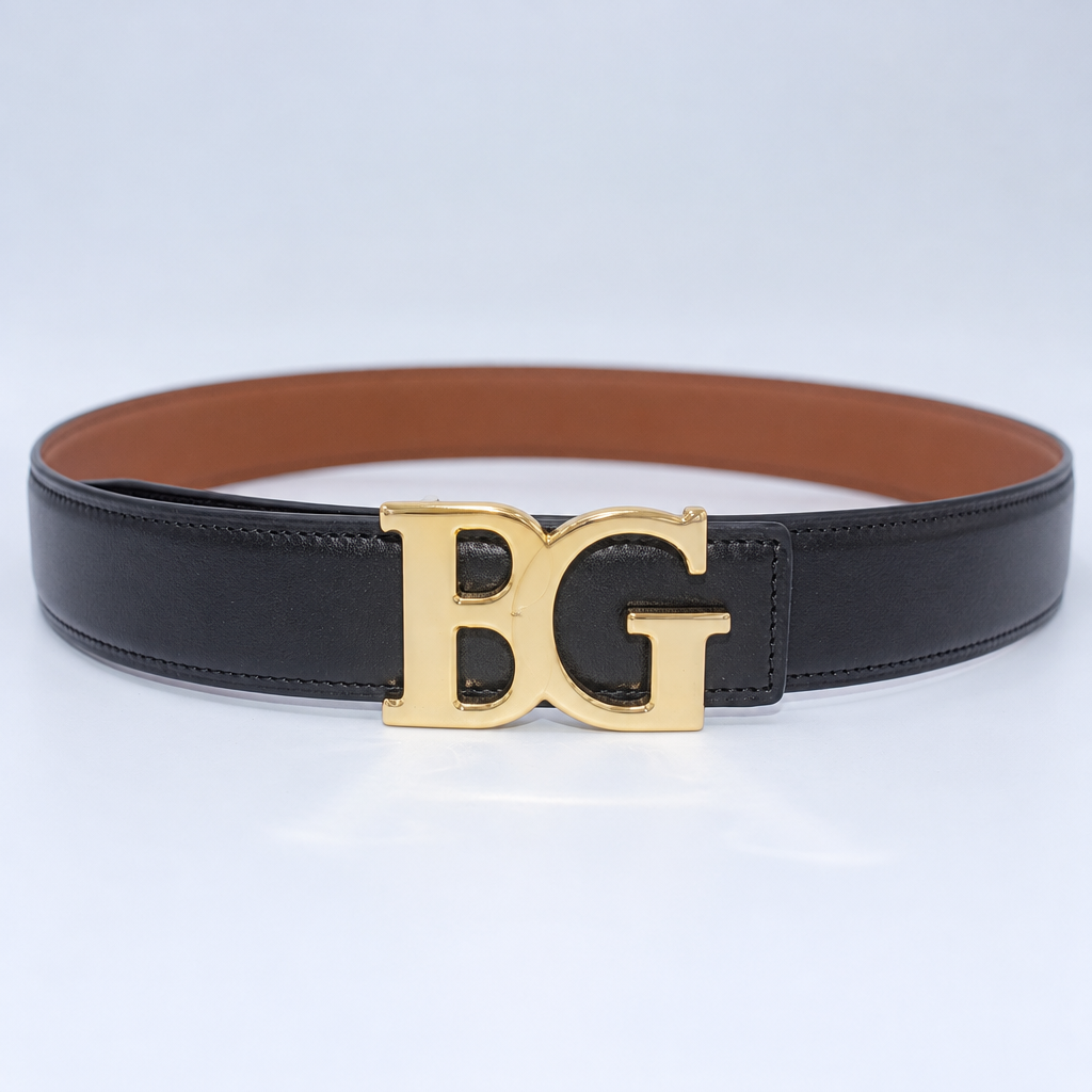 H Belt Reversible Black and Brown Leather Belt