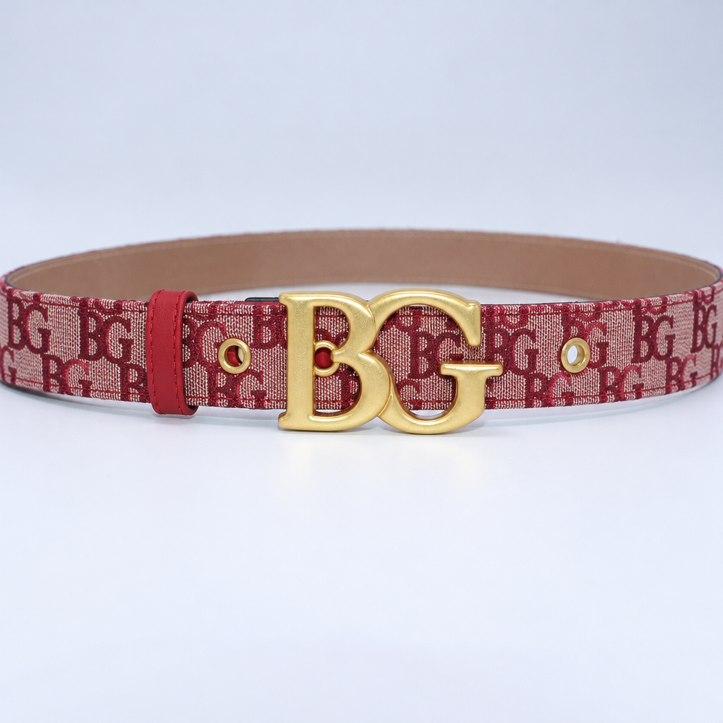 Saddle 20 mm Belt in Bordeaux Oblique Jacquard