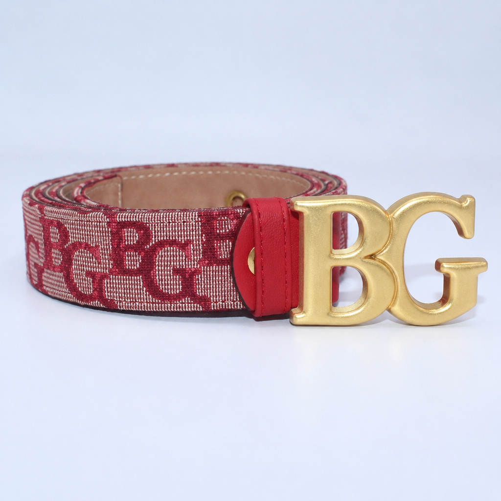 Saddle 20 mm Belt in Bordeaux Oblique Jacquard